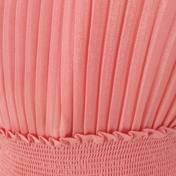 Nanette Lepore Women's Smocked Waist Midi Dress Size 8 Shimmery Pink Lined - Picture 8 of 11